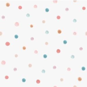 Papel de Parede Poá Aquarelado Rosa e Azul