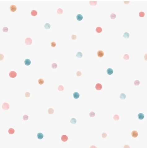 Papel de Parede Poá Aquarelado Rosa e Azul