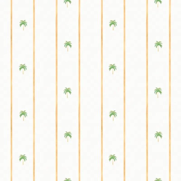 Papel de Parede Listras Coqueiros Bege