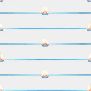 Papel De Parede Listras Marinheiro Azul