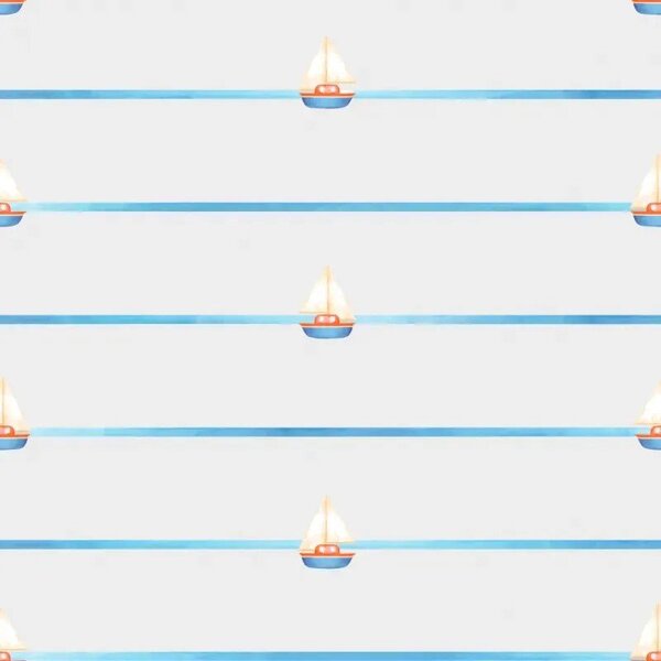 Papel De Parede Listras Marinheiro Azul