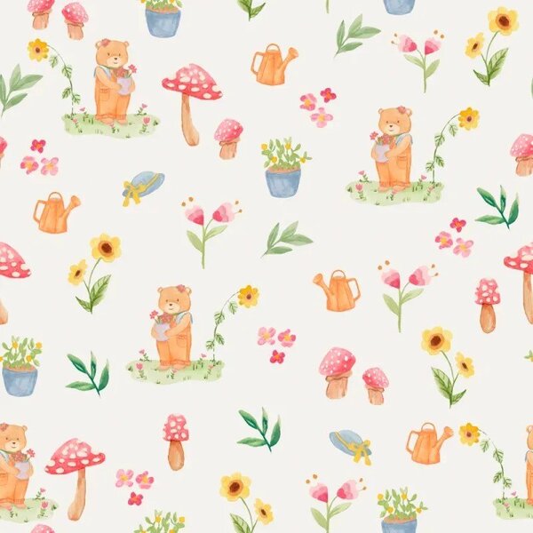 Papel de Parede Ursinha Jardineira