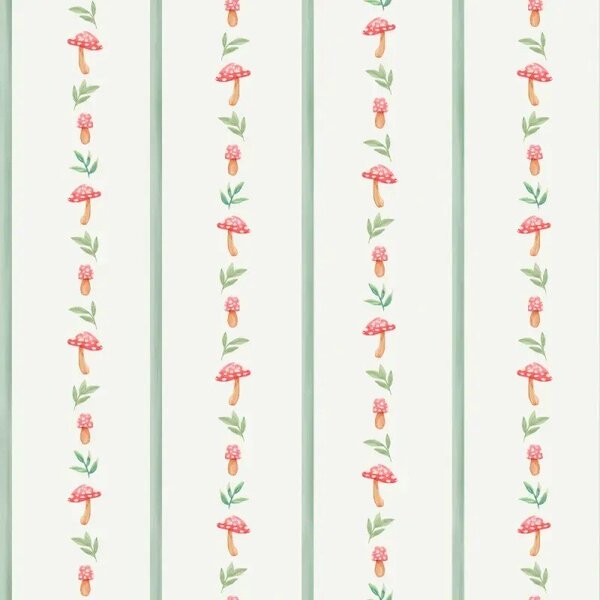 Papel De Parede Listras Jardim Verde