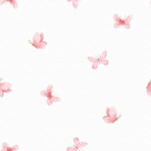 Papel de Parede Borboletas Rosas