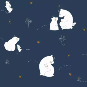 Papel de Parede Urso Polar Azul Marinho