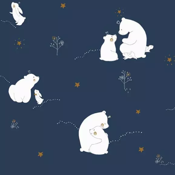 Papel de Parede Urso Polar Azul Marinho