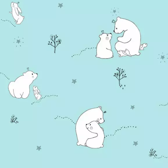 Papel de Parede Urso Polar Azul