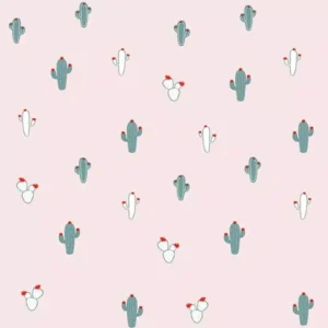 Papel de Parede Cactos Rosa