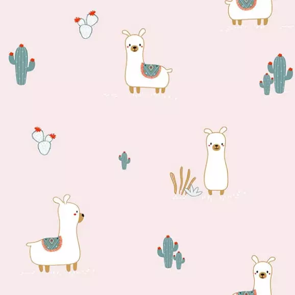 Papel de Parede Lhama Rosa