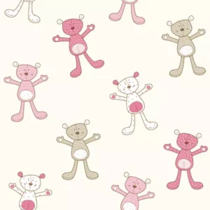 Papel de Parede Ursinhos Rosa Claro