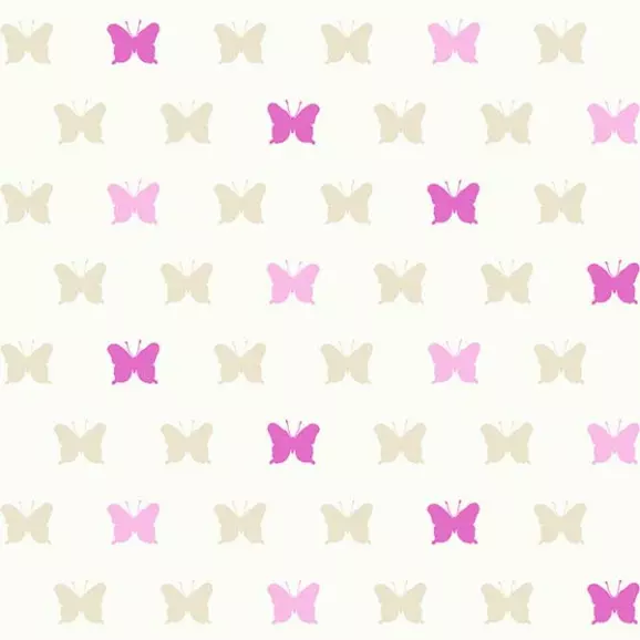 Papel de Parede Borboletas Rosa Claro