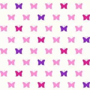 Papel de Parede Borboletas Rosa Com Brilho