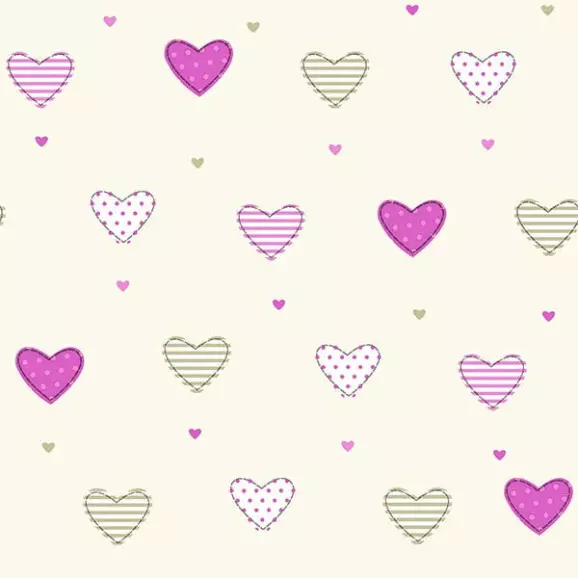 Papel de Parede Corações Rosa Candy