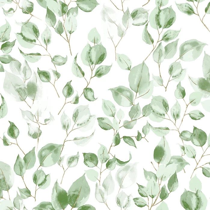 Papel de Parede Folhagem Verde