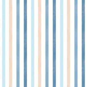 Papel de Parede Infantil Listrado Azul e Amarelo
