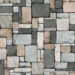 Papel de Parede Pedras Cinza