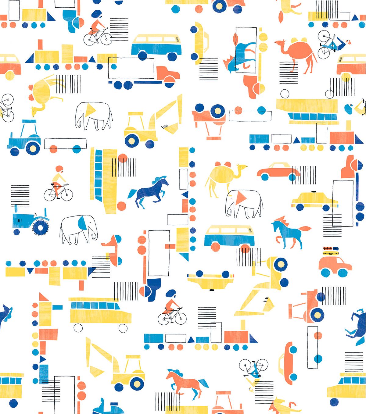 Papel de Parede Infantil Transportes