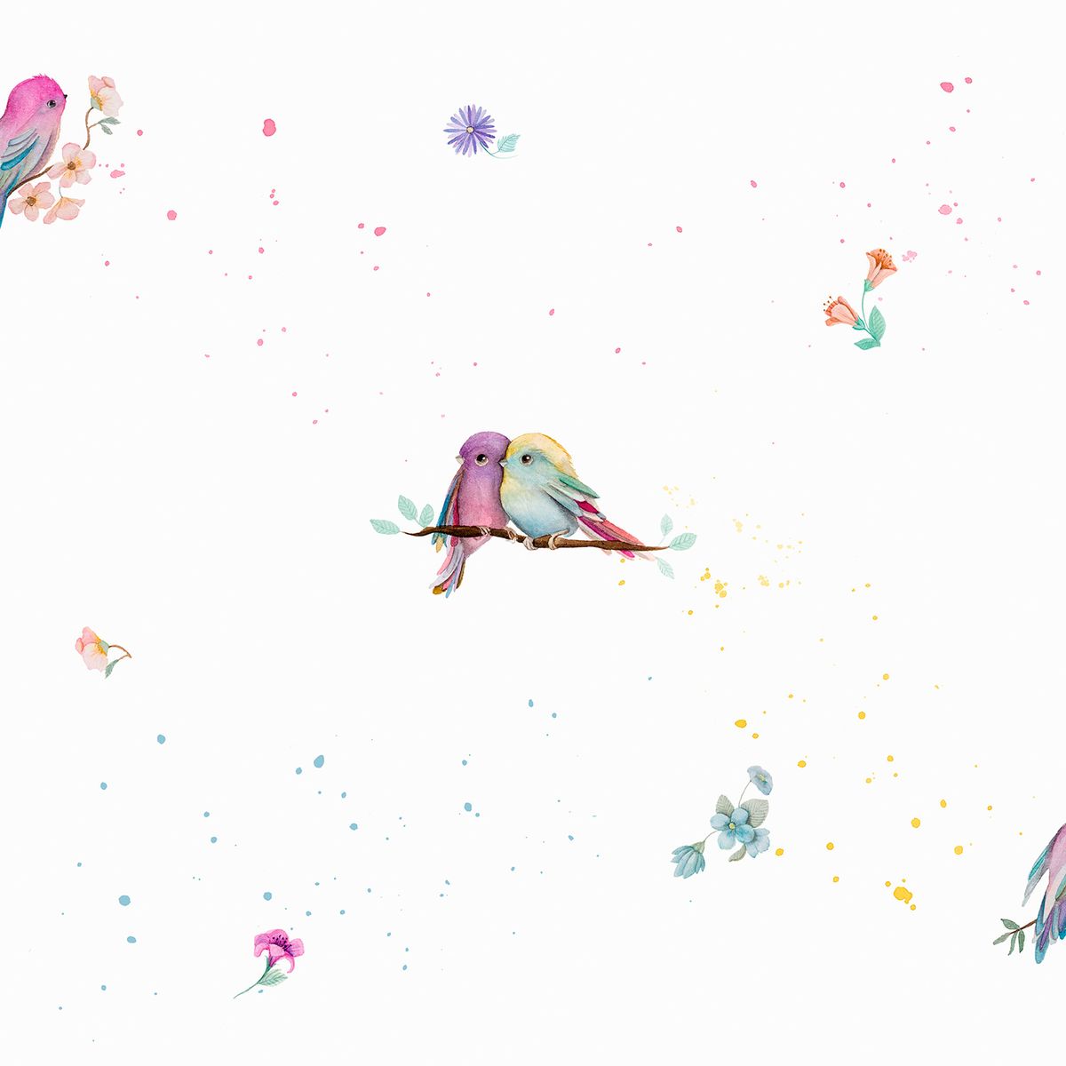 Papel de Parede Infantil Passarinhos