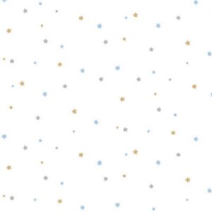 Papel de Parede Estrelinhas Azul e Dourado