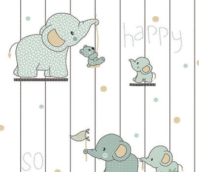 Papel de Parede Elefante Verde