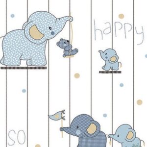 Papel de Parede Elefante Azul