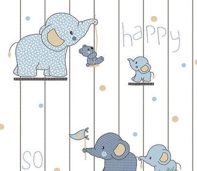 Papel de Parede Elefante Azul
