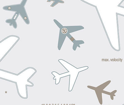 Papel de Parede Aviões Tons de Cinza