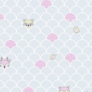 Papel de Parede Escamas Cinza e Rosa