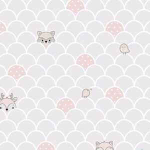 Papel de Parede Escamas Cinza e Rosa Claro