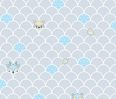 Papel de Parede Escamas Cinza e Azul Claro