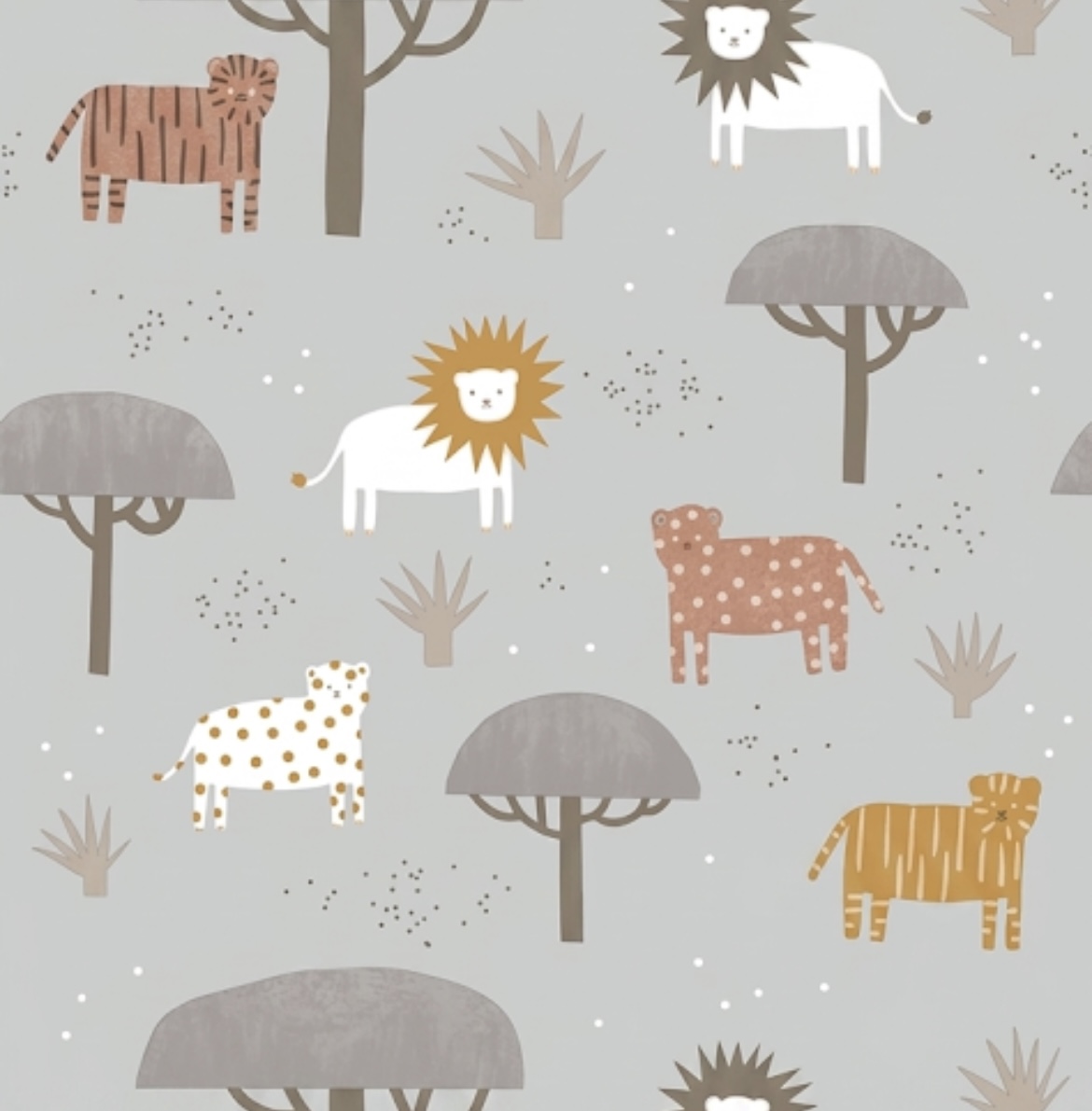Papel de Parede Selva Cinza