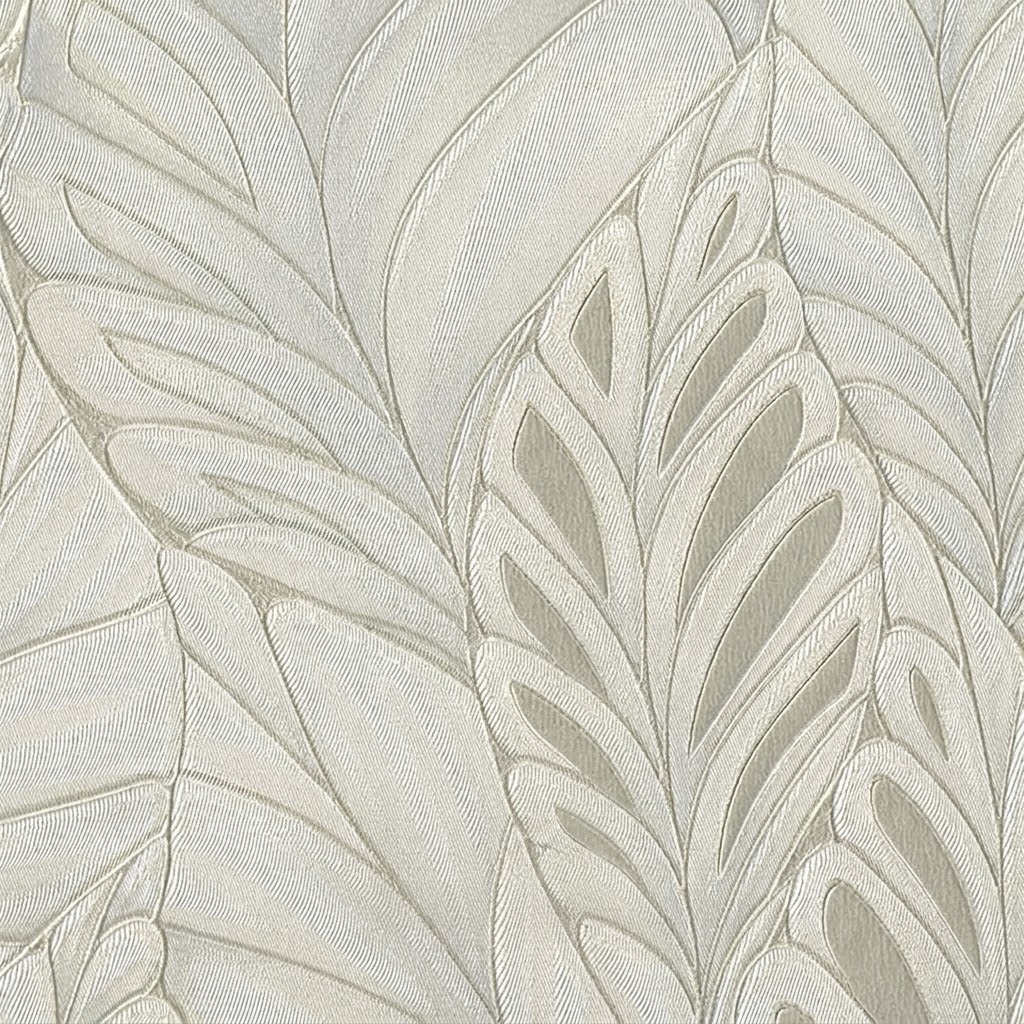 Papel de Parede Vinílico Folhagem Bege e Marfim