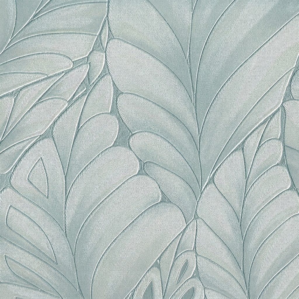 Papel de Parede Vinílico Folhagem Azul Texturizado